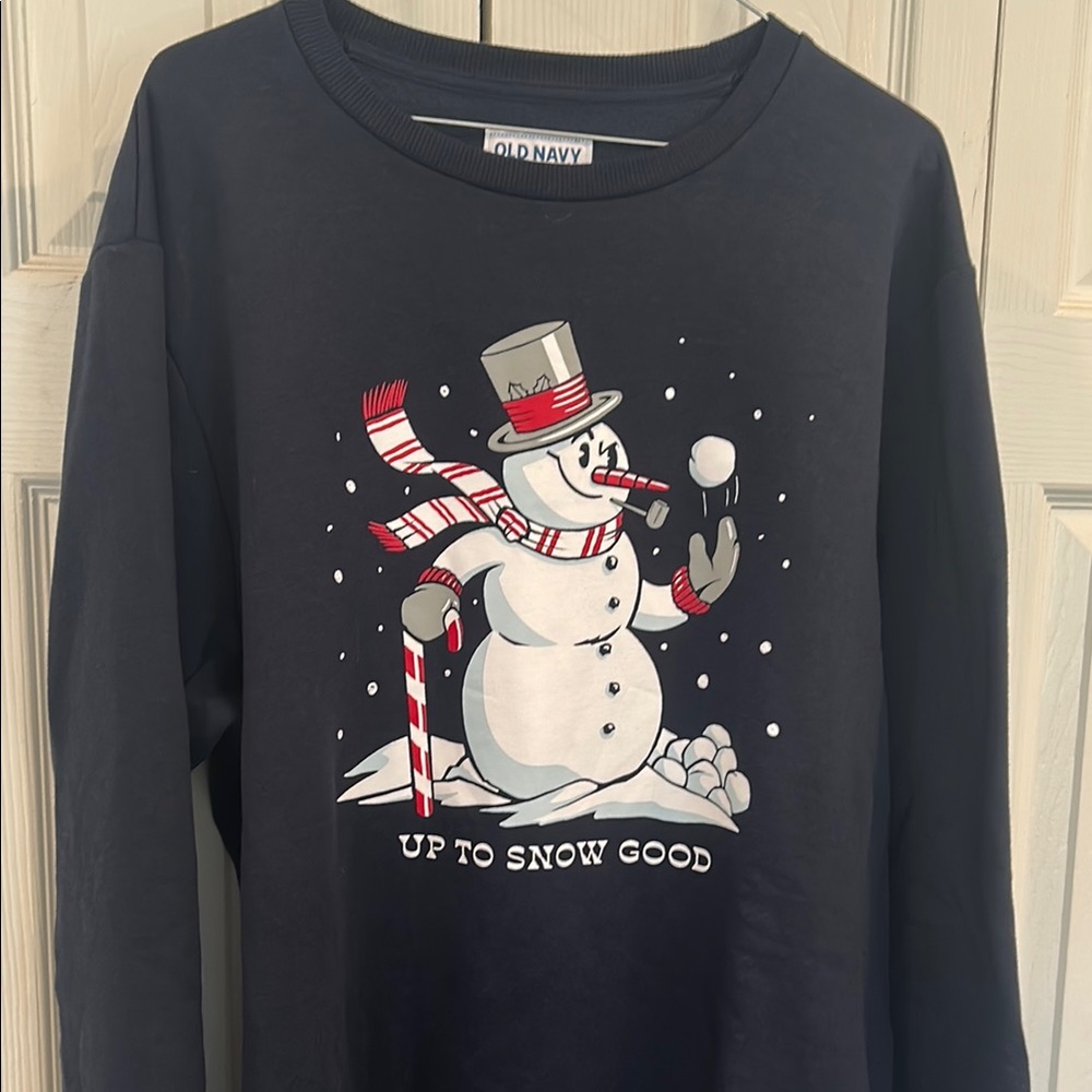 Old Navy Mens Snowman Christmas Crew Neck Sweatshirt